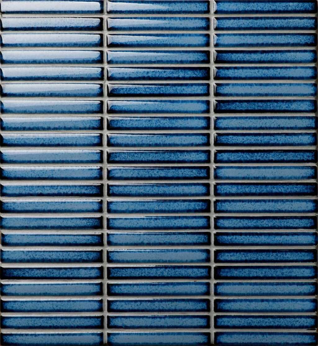 Stacked Finger Mosaic Navy Blue Gloss