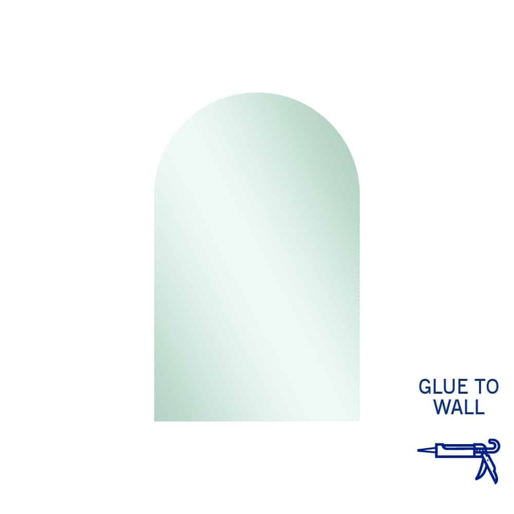 Aspen Polished Edge Arch Mirror 500X800Mm Glue-To-Wall