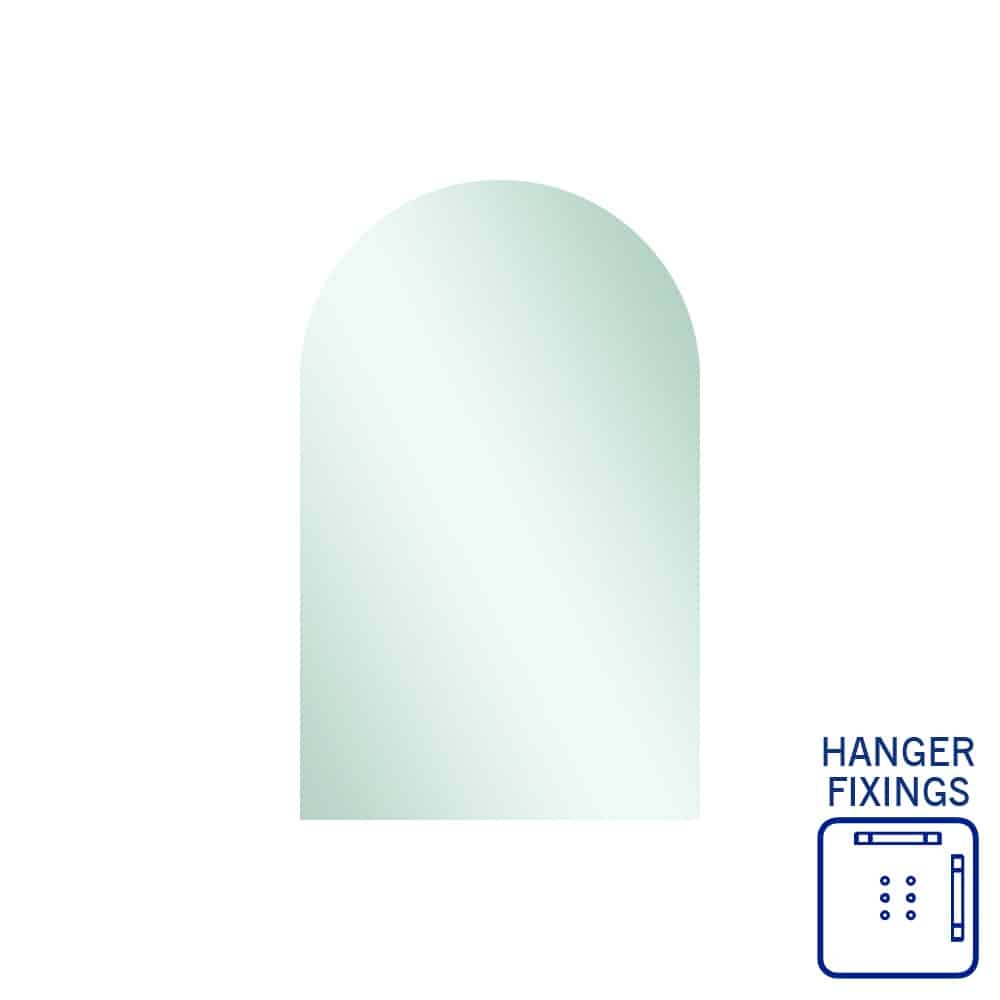 Aspen Polished Edge Arch Mirror 500X800Mm With Hangers