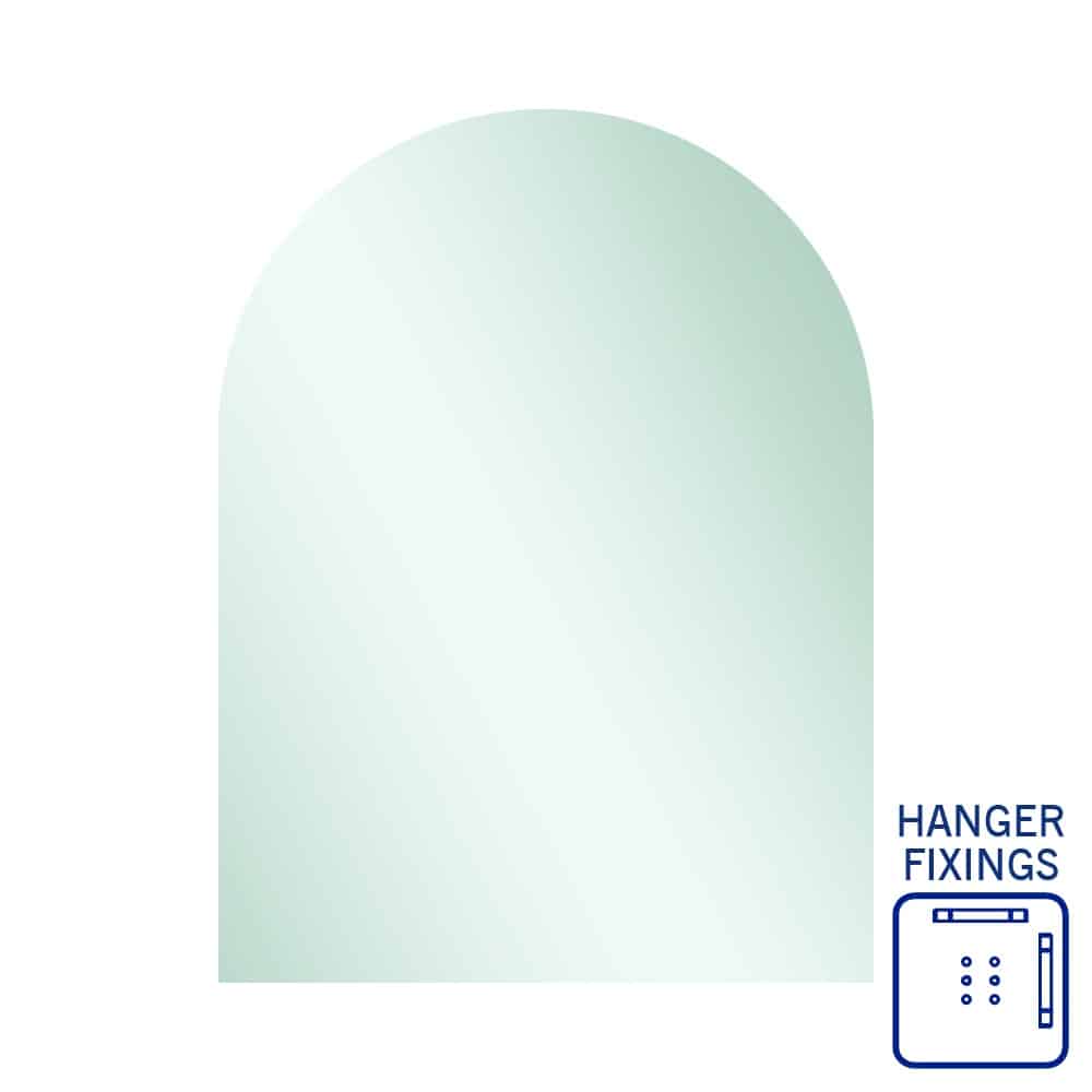 Aspen Polished Edge Arch Mirror 750X1000Mm With Hangers