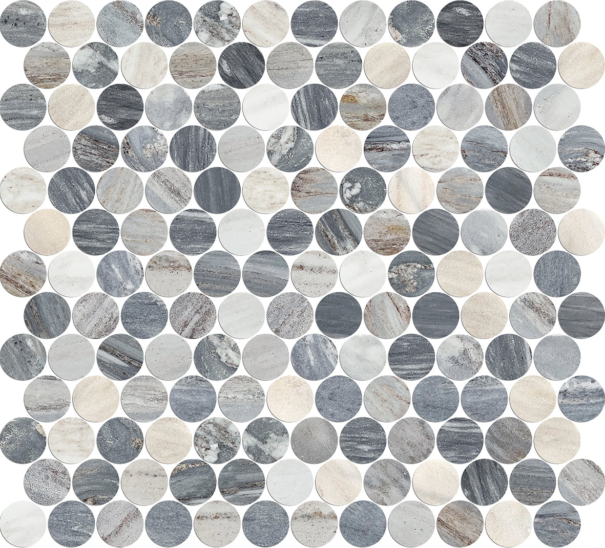 Blue Sandstone Penny Mosaic