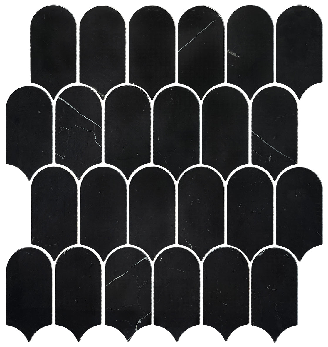 Nero Marquina Feather Mosaic