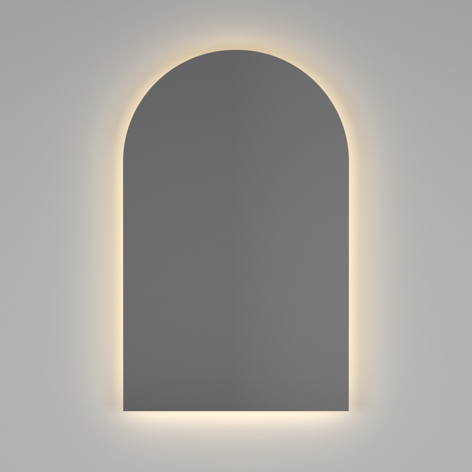 Backlit Arch Shape Mirror with Warm Light 500x800x45mm 47Watts - Includes Mirror Demister