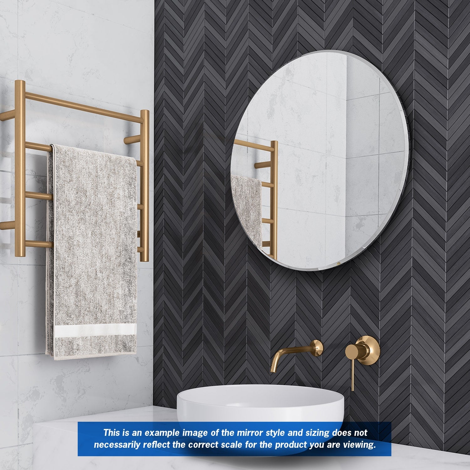 Kent 18mm Bevel Round Mirror - 800mmØ with Hangers