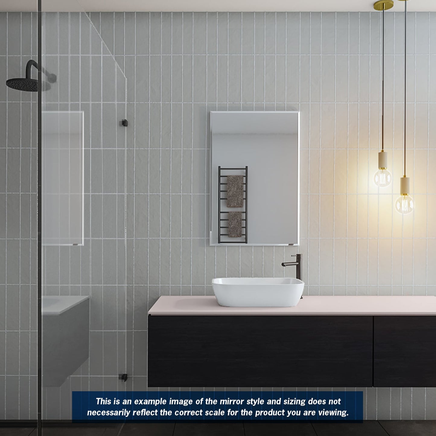 Montana Rectangle 25mm Bevel Edge Mirror - 600x900mm with Hangers