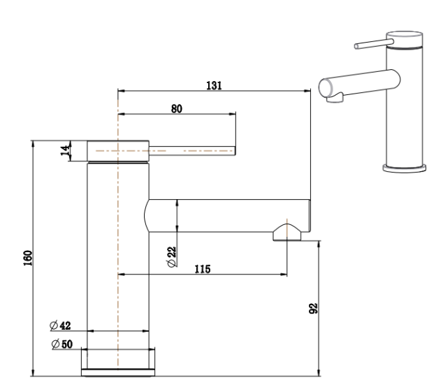 Mica Basin Mixer Straight