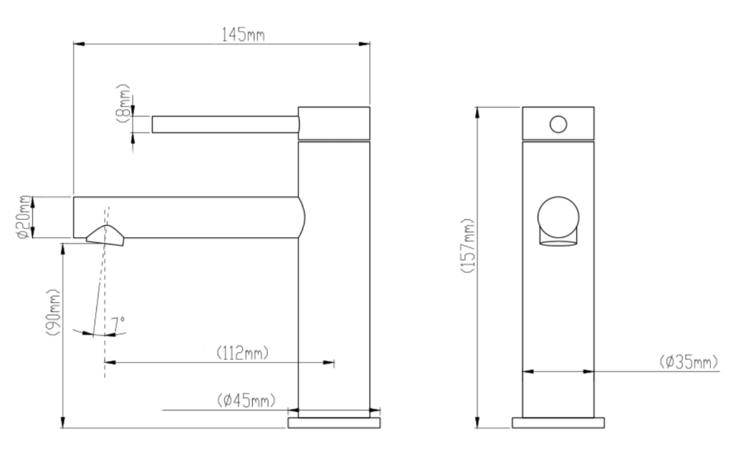 LVB Mica Basin Mixer - Straight Spout