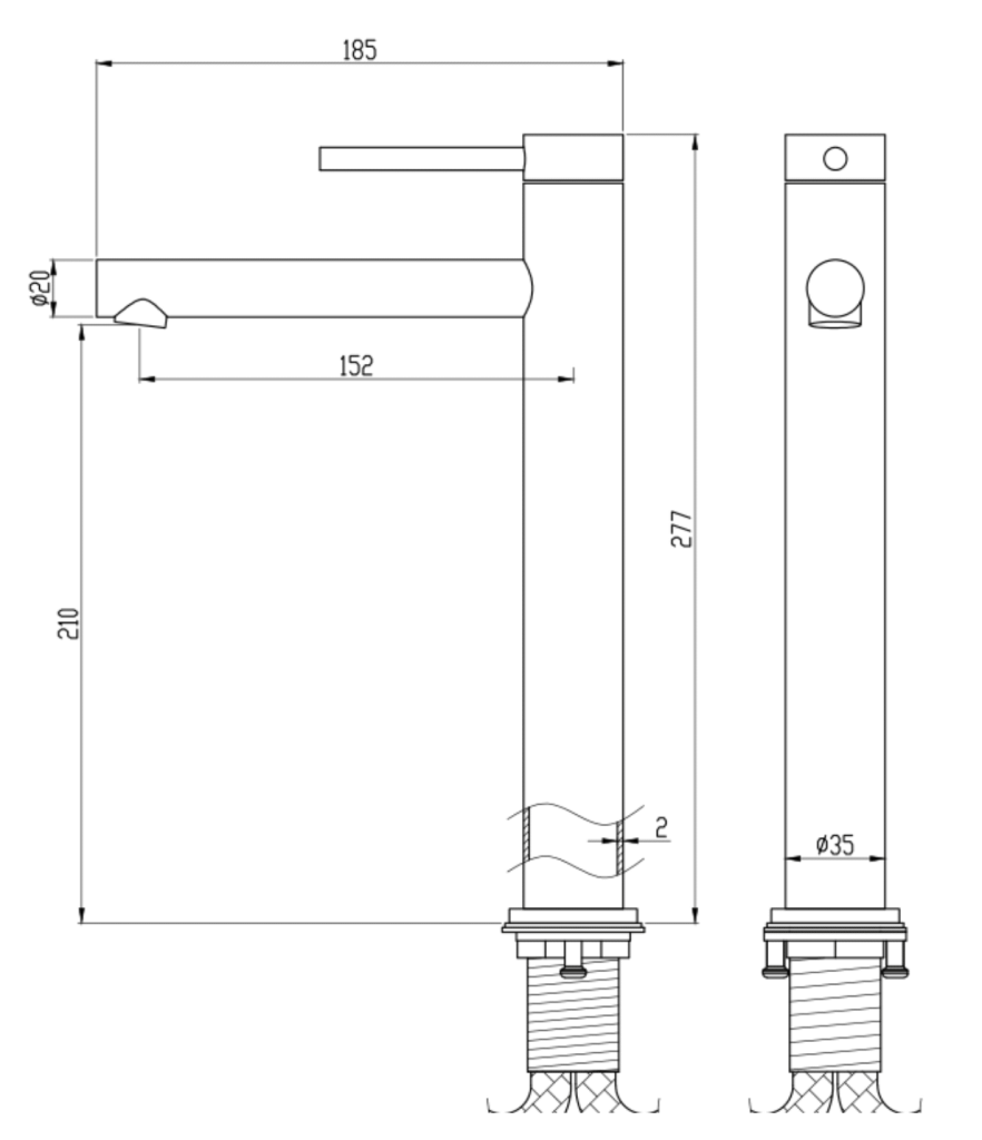 LVB Mica Tall Basin Mixer - Straight Spout