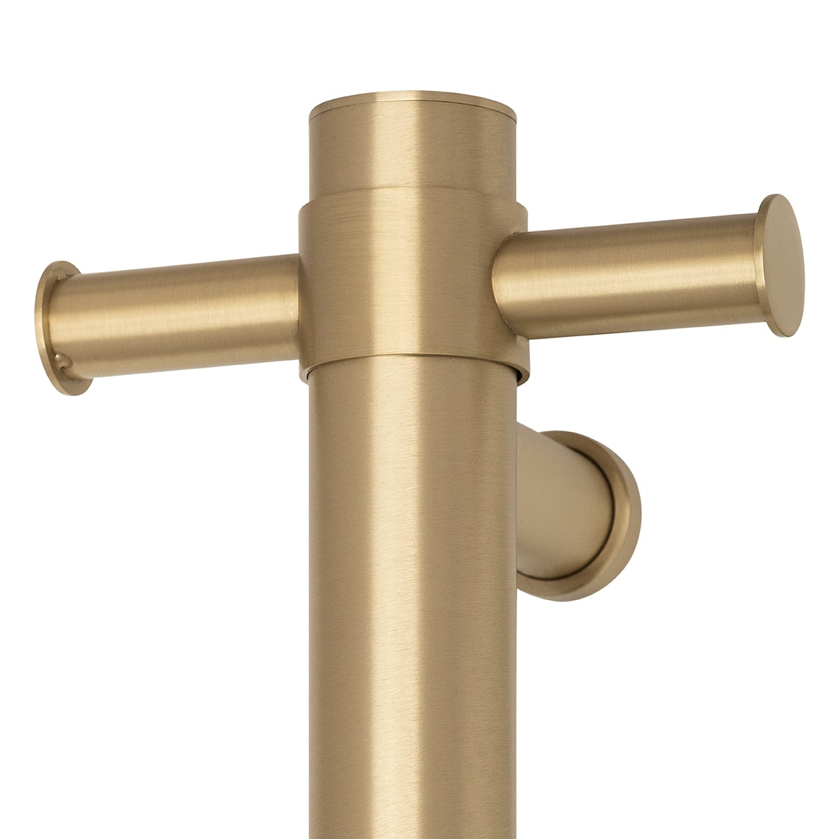 Thermorail Straight/Round 12Volt Vertical Bar 900x142x100mm 22Watts With Optional Hook - Brushed Brass