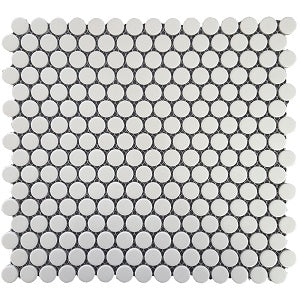 Penny Round Gloss White Mosaic