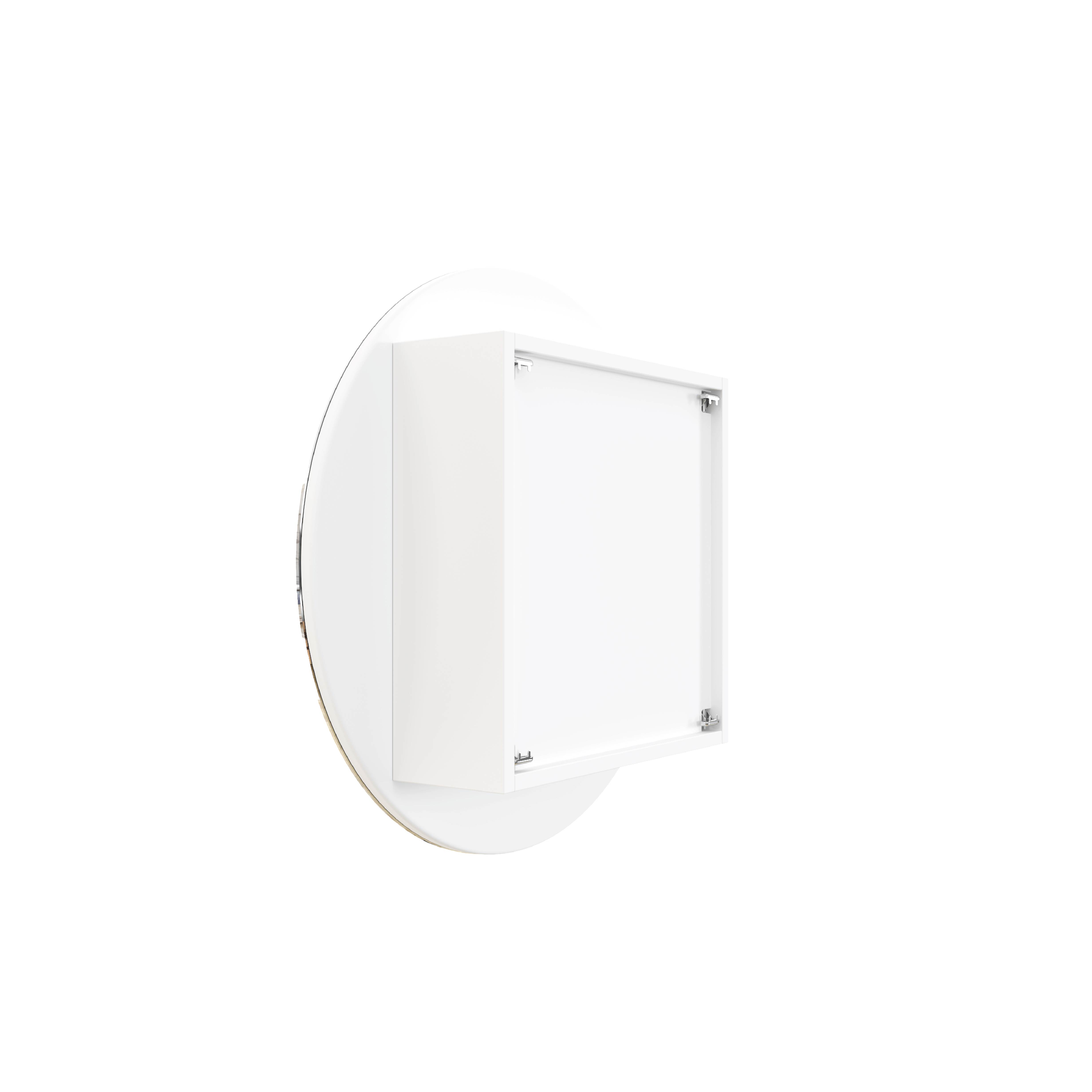 Chelsea Round White Mirror Cabinet - 600ø x 150mm