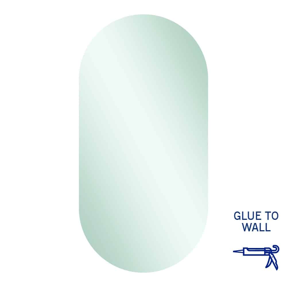 Duke Polished Edge Pill Mirror 500X1000Mm Glue-To-Wall