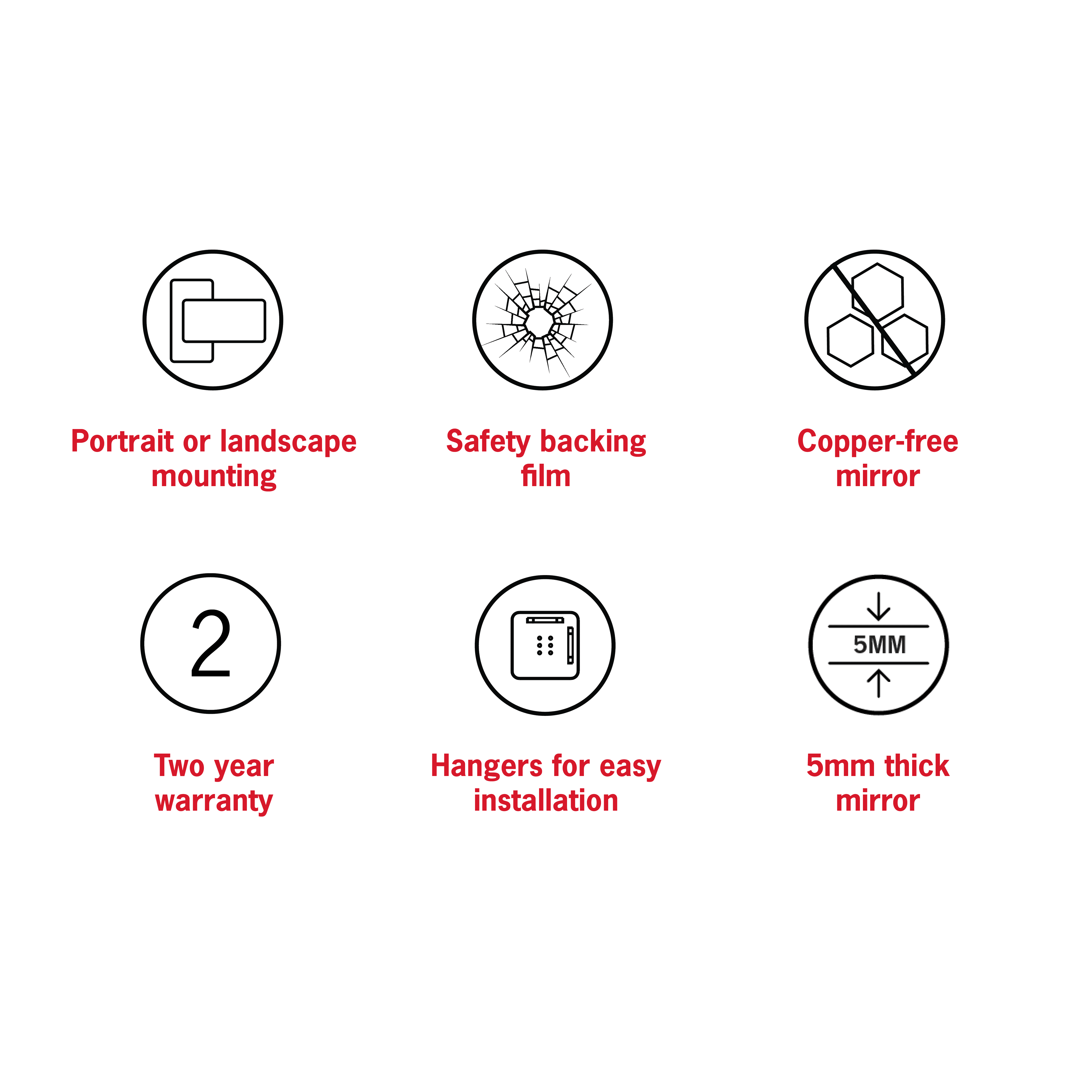 Duke Polished Edge Pill Mirror 600x1200mm with Hangers