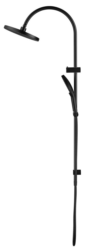 Mica Fluted Gooseneck Dual Shower Rail