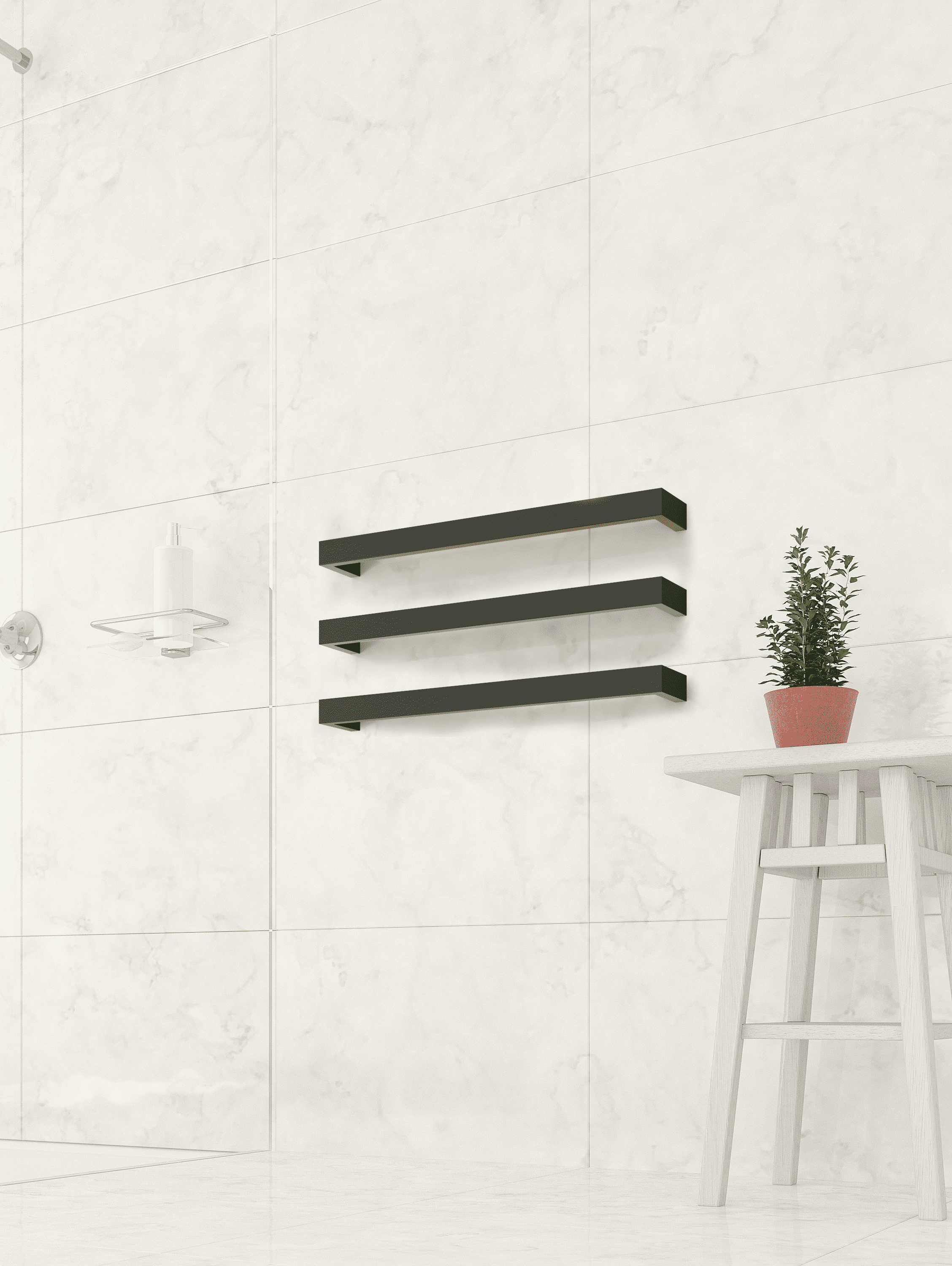 Thermorail Square Single Rail 632x40x100mm 23Watts - Matt Black - Includes Transformer