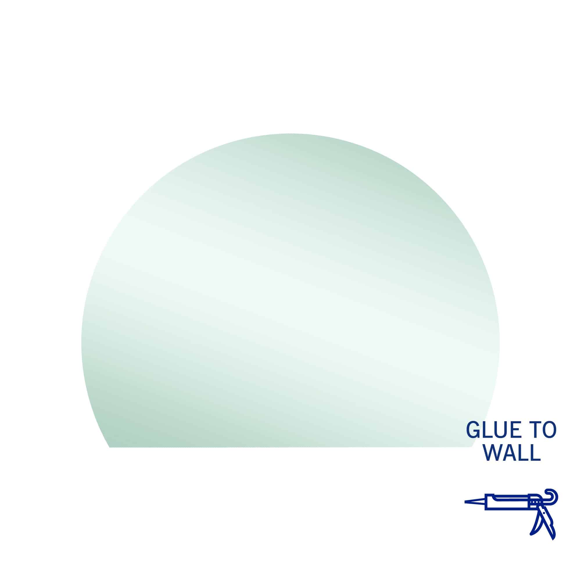 Hamilton D Shaped Polished Edge Mirror - 1200X900Mm Glue-To-Wall
