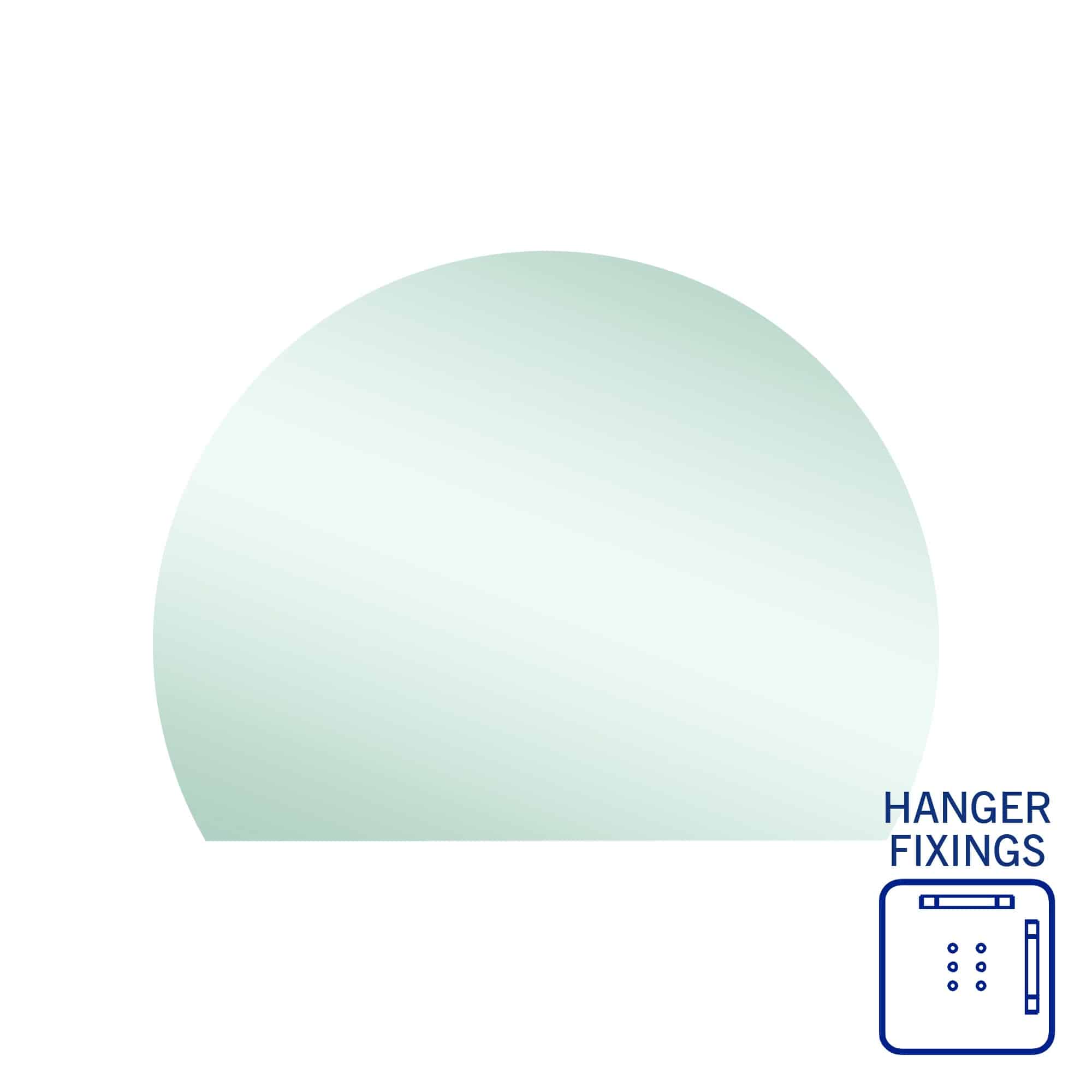 Hamilton D Shaped Polished Edge Mirror - 1200X900Mm With Hangers