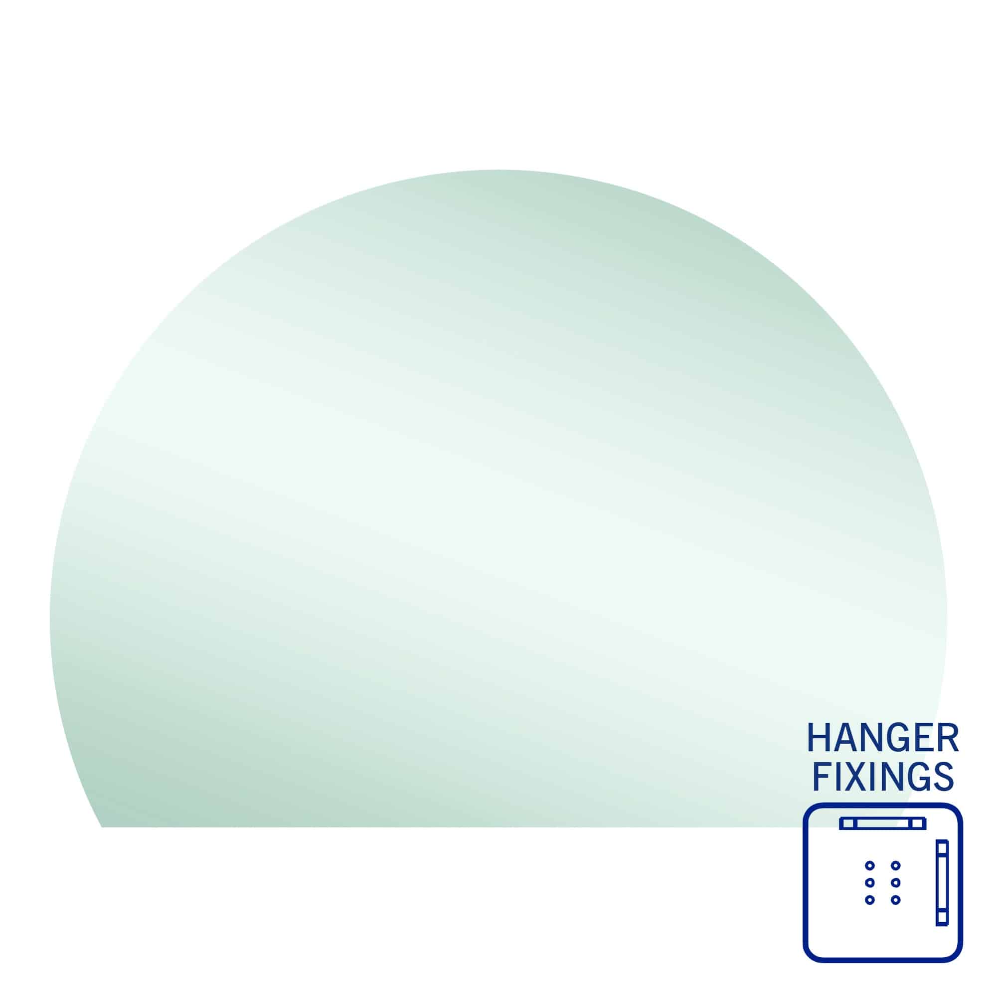 Hamilton D Shaped Polished Edge Mirror - 1500X1100Mm With Hangers