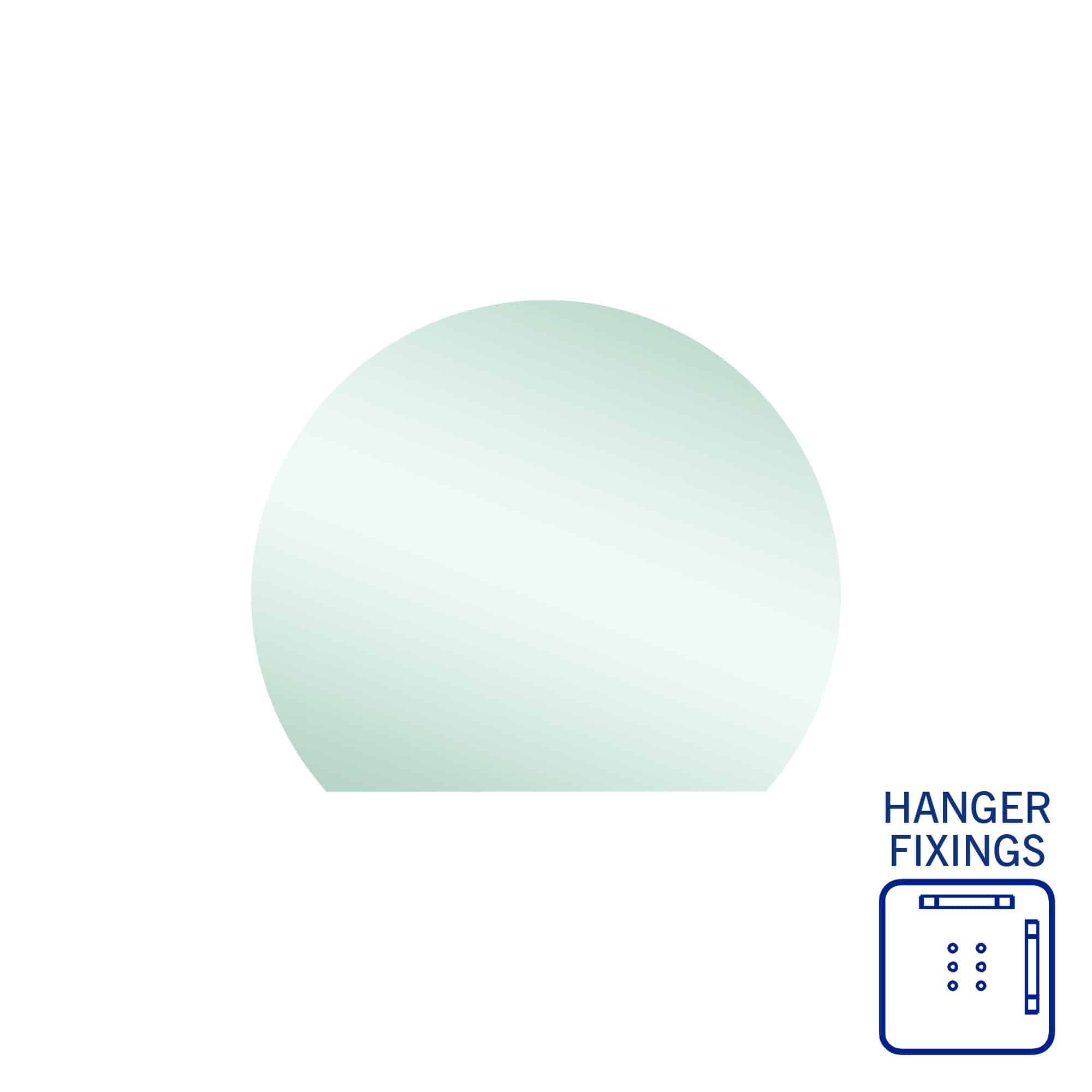 Hamilton D Shaped Polished Edge Mirror - 900X750Mm With Hangers