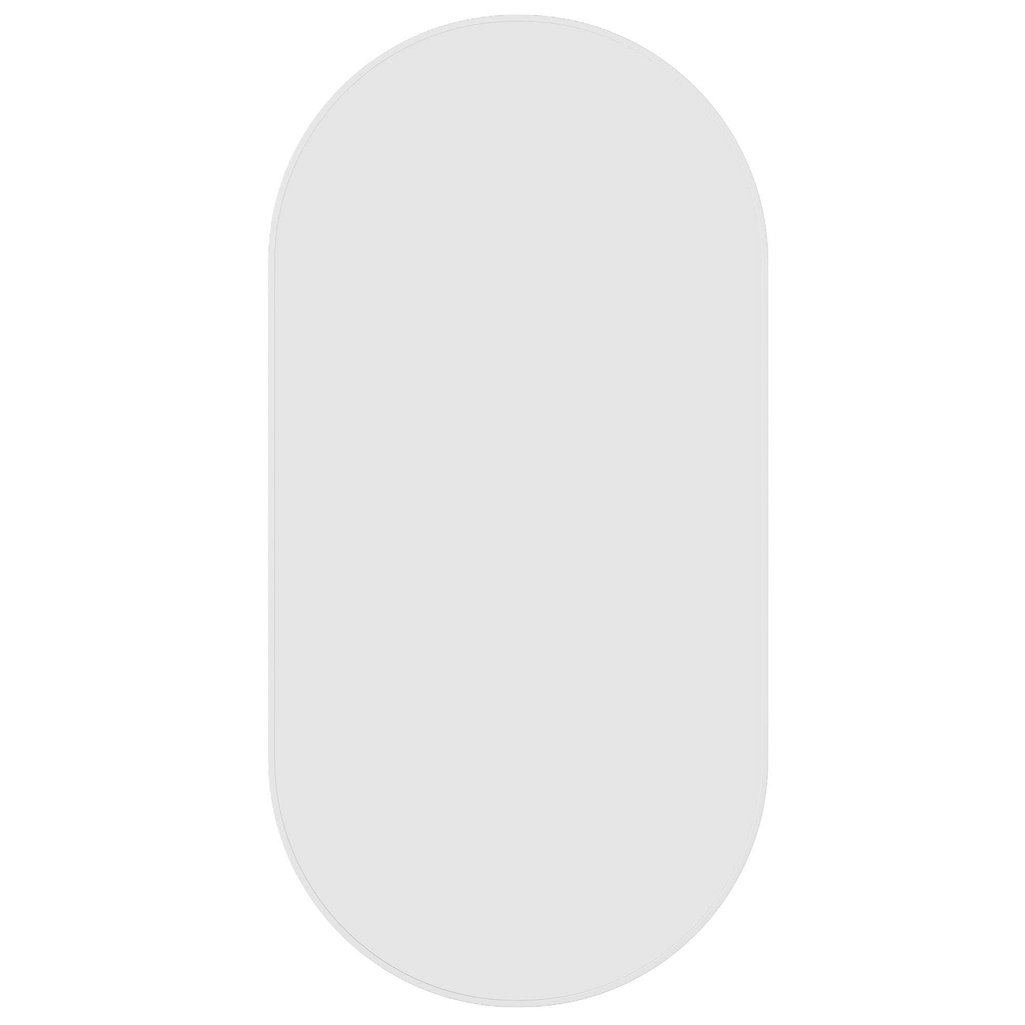 Havana Pill White Framed Mirror - 500x1000mm - Includes Mirror Demister