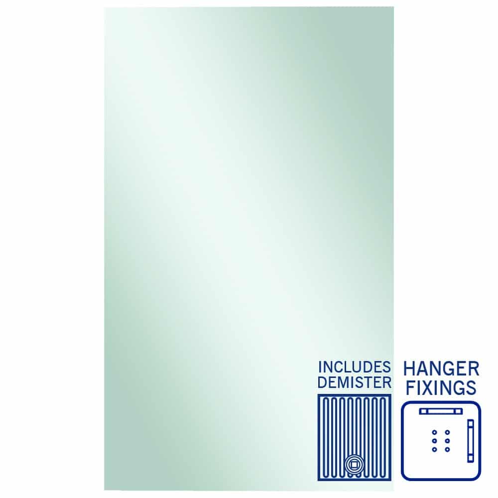 Jackson Rectangle Polished Edge Mirror - 1500X900Mm With Hangers And Demister