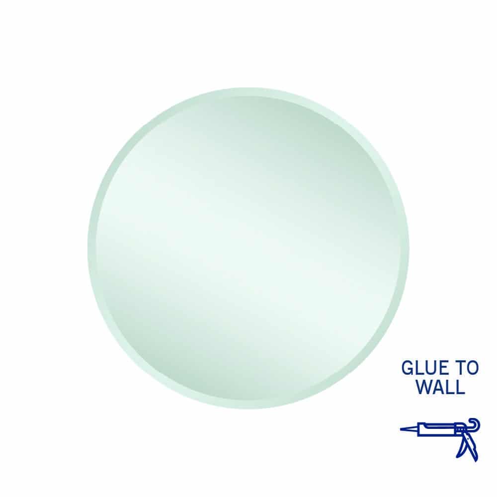 Kent 18Mm Bevel Round Mirror - 600Mmø Glue-To-Wall