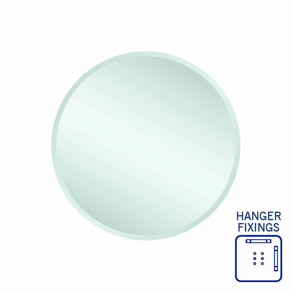 Kent 18Mm Bevel Round Mirror - 600Mmø With Hangers
