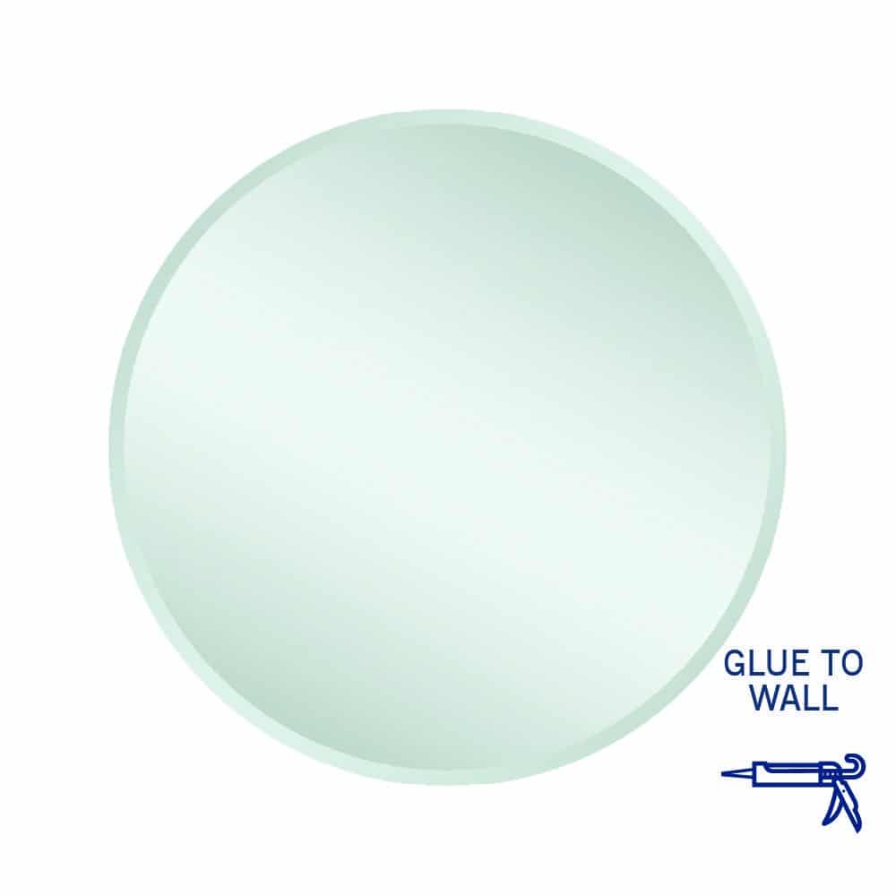 Kent 18Mm Bevel Round Mirror - 700Mmø Glue-To-Wall