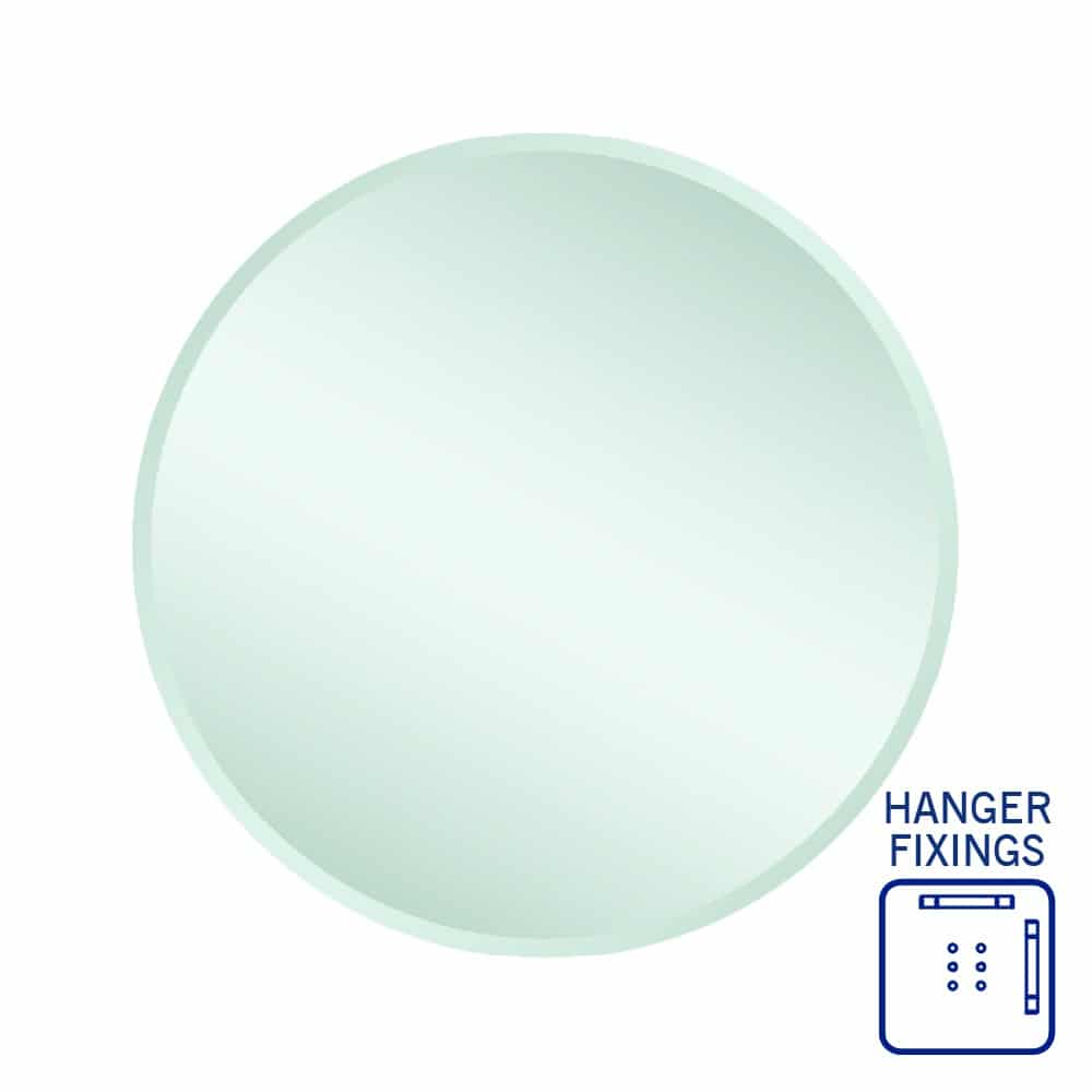 Kent 18Mm Bevel Round Mirror - 700Mmø With Hangers