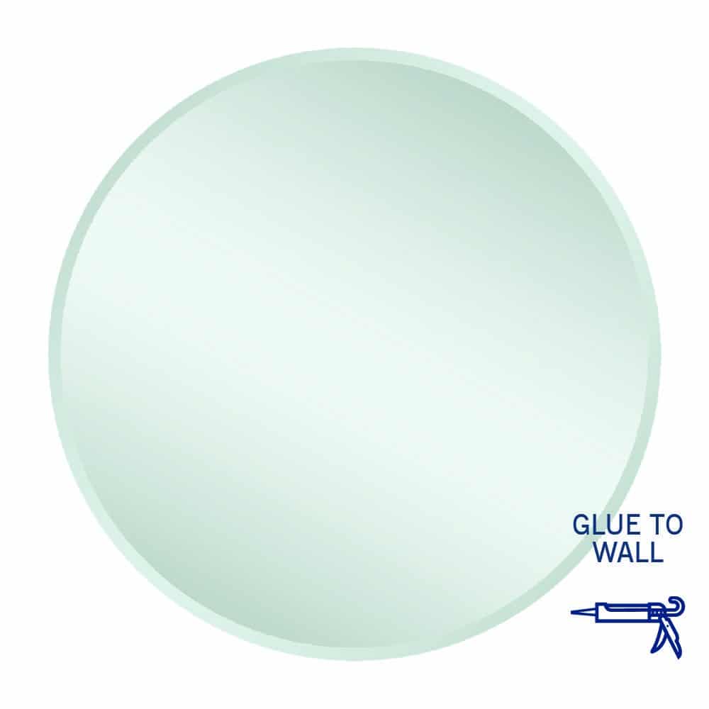 Kent 18Mm Bevel Round Mirror - 800Mmø Glue-To-Wall