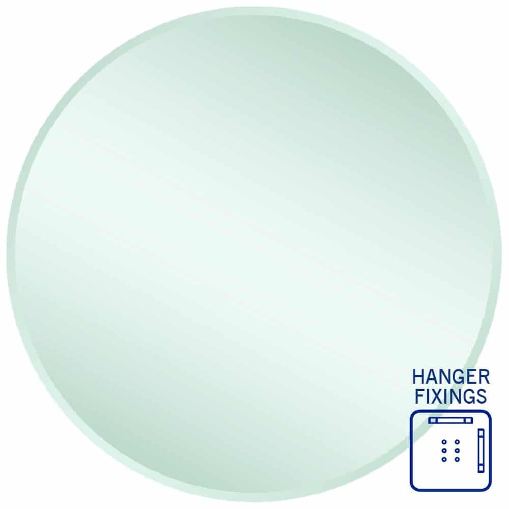 Kent 18Mm Bevel Round Mirror - 900Mmø With Hangers