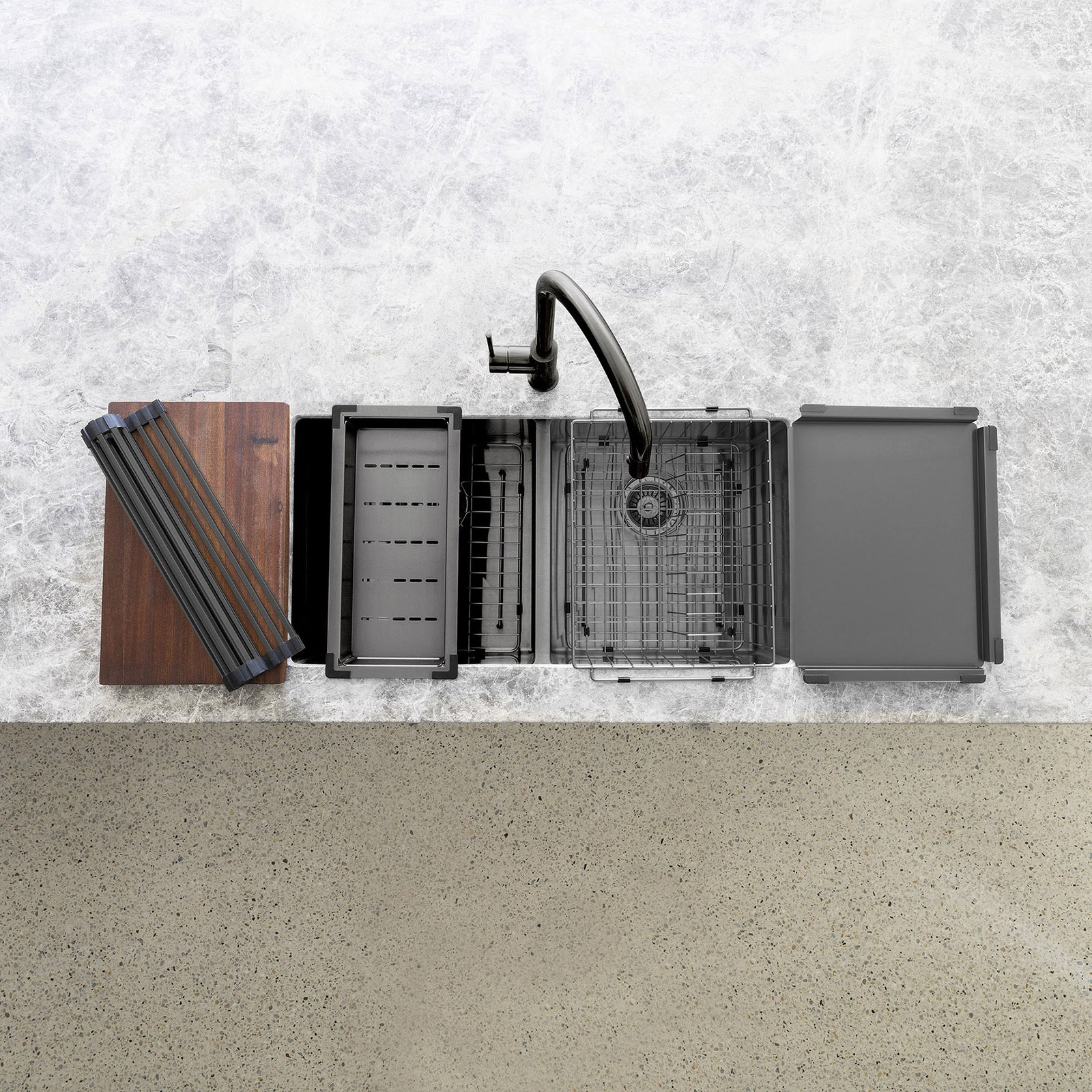 Kitchen Sink Colander - PVD Gunmetal Black