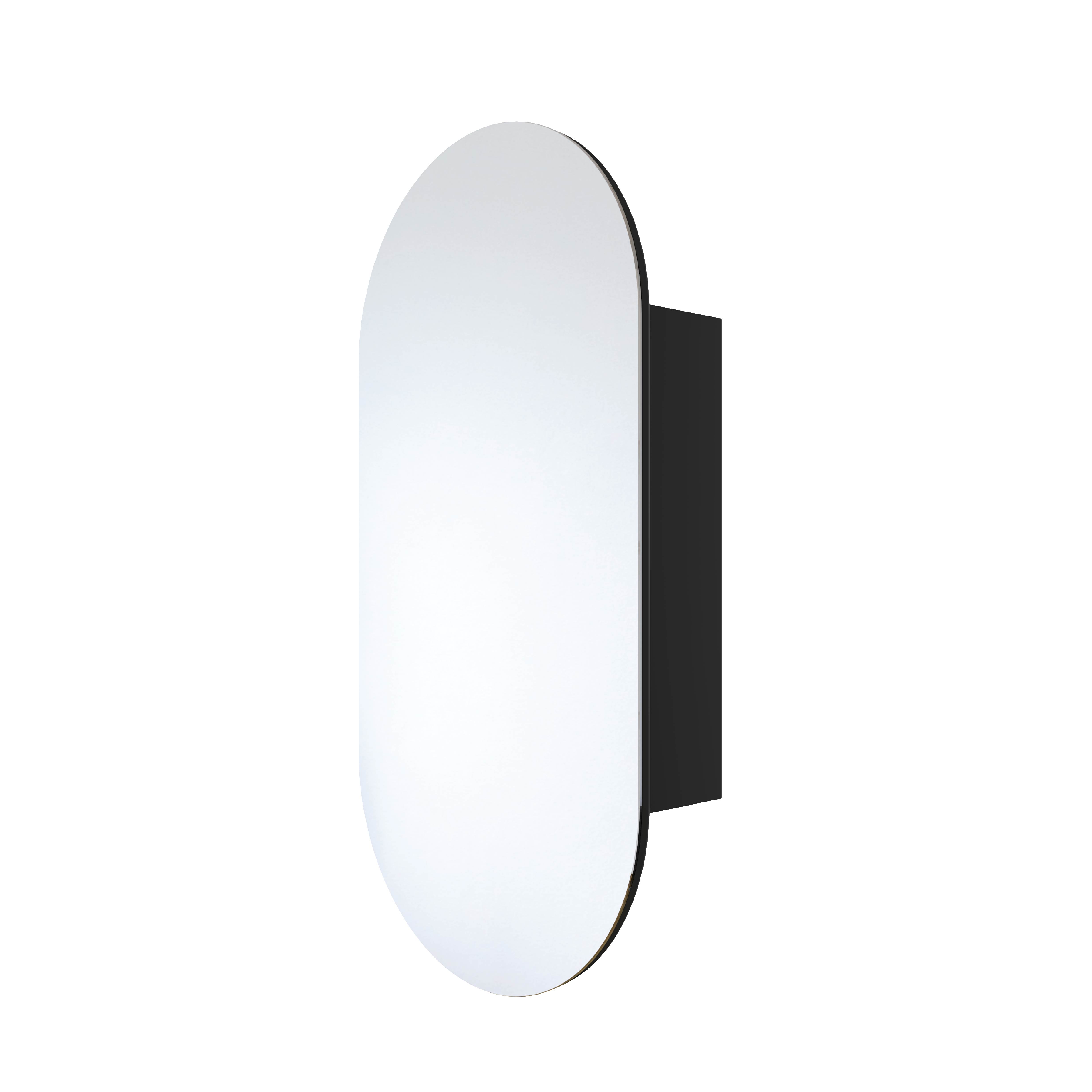 Lincoln Pill Black Mirror Cabinet - 500X1000X150Mm
