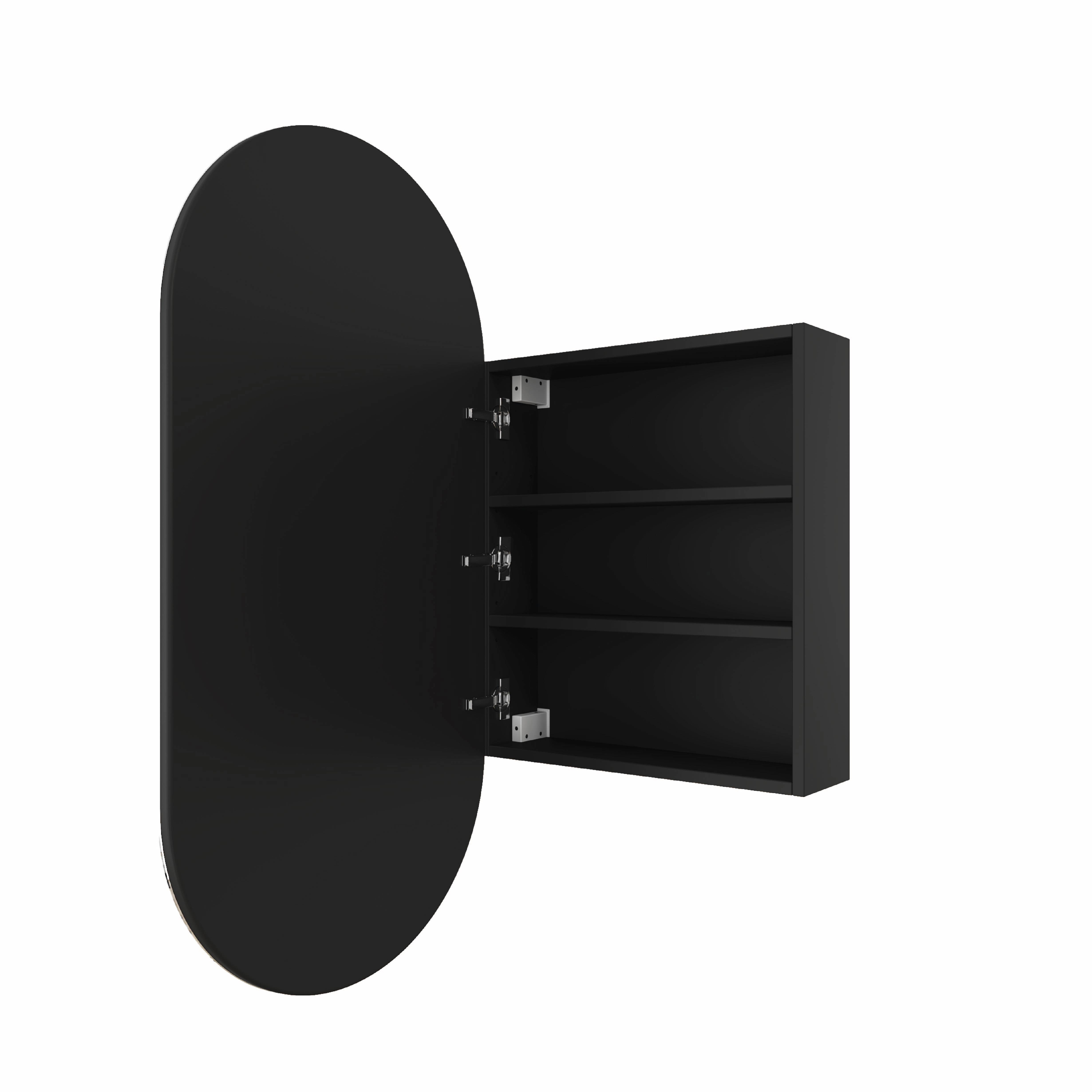 Lincoln Pill Black Mirror Cabinet - 500x1000x150mm