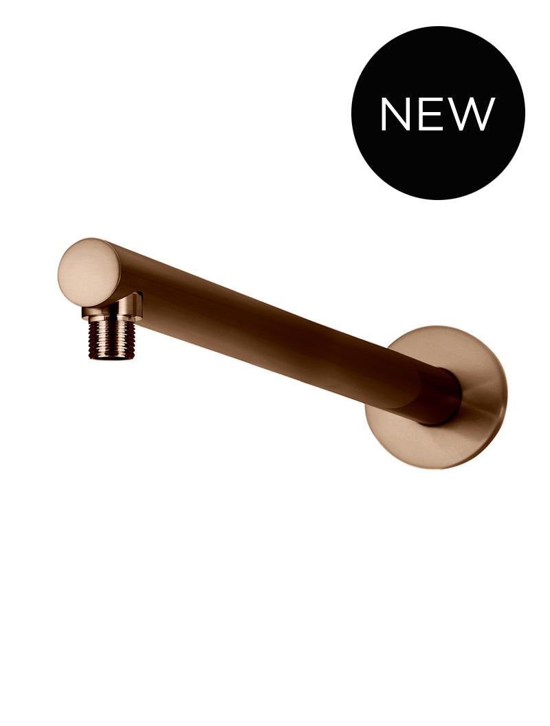 Round Wall Shower Arm 400mm - Lustre Bronze