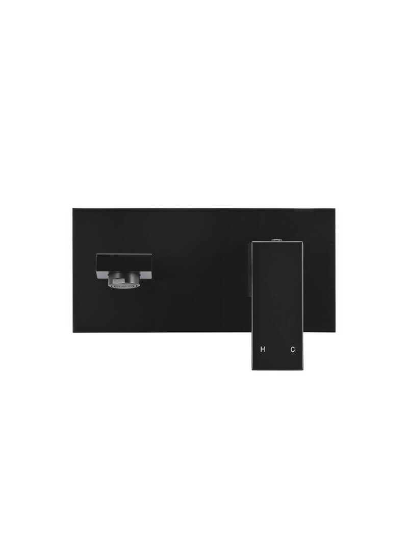 Square Wall Basin Mixer and Spout - Matte Black