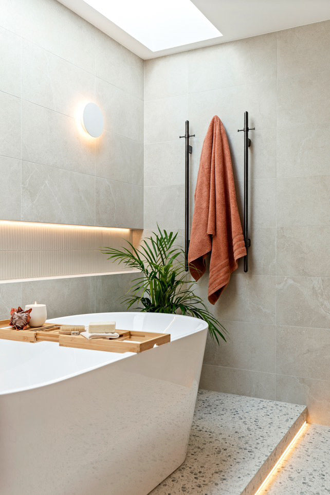 Heated Vertical Towel Rail - Shadow Gunmetal