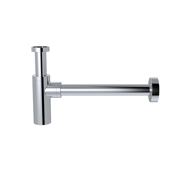Round bottle trap for 32mm basin waste and 32mm waste pipe with 40mm adapter - Polished Chrome