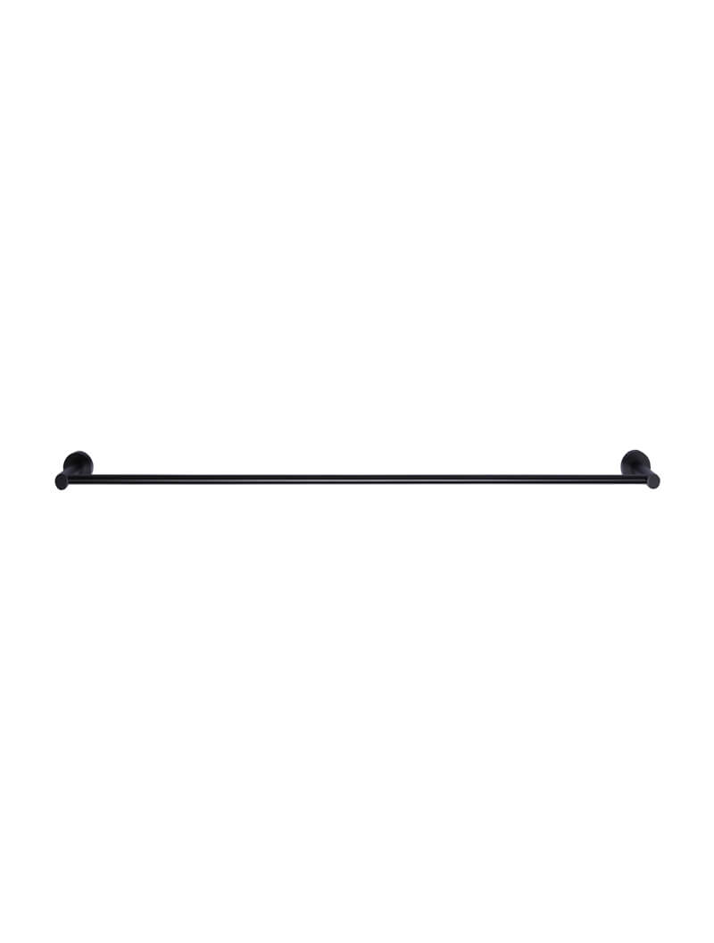 Round Single Towel Rail - Matte Black
