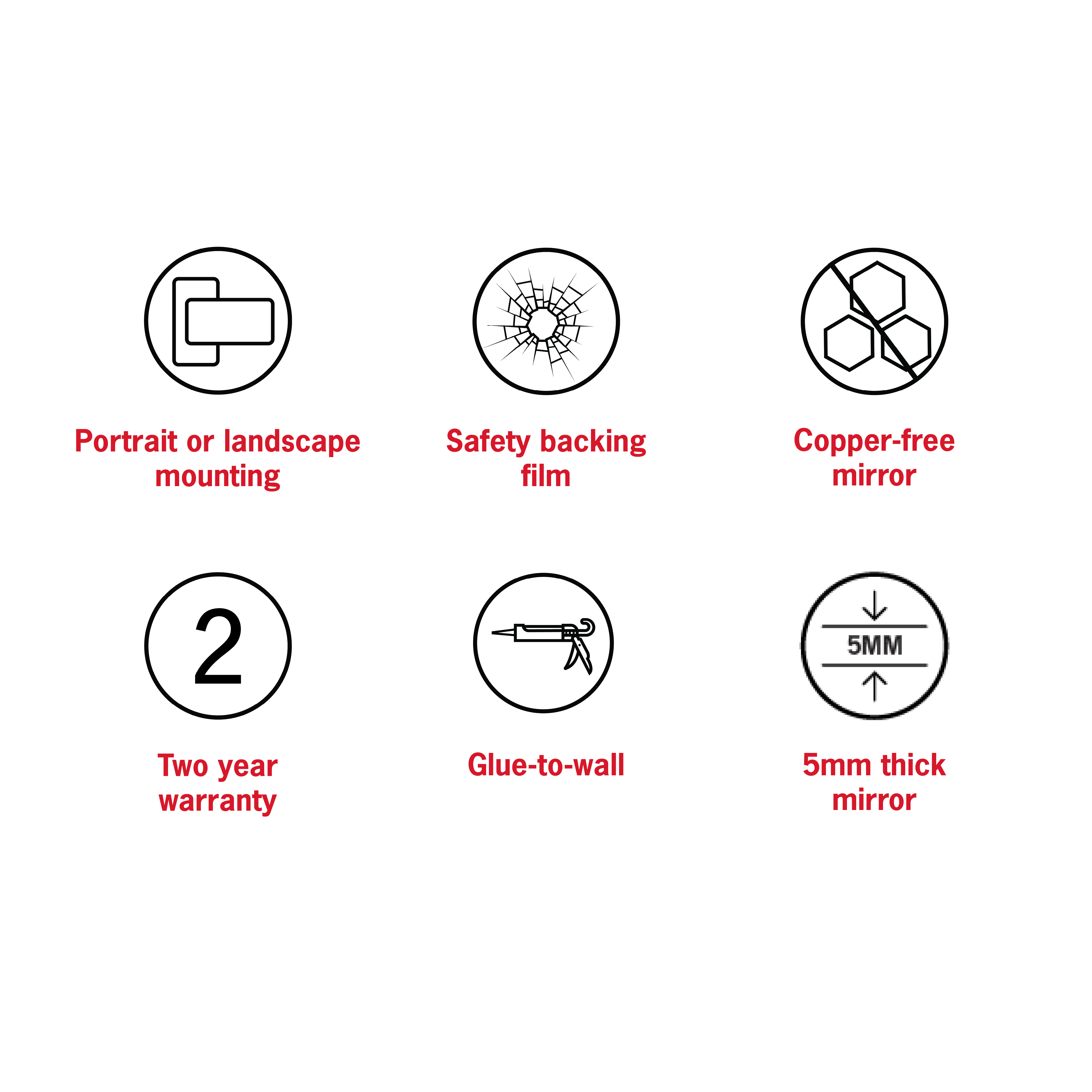 Montana Rectangle 25mm Bevel Edge Mirror - 1500x900mm Glue-to-Wall