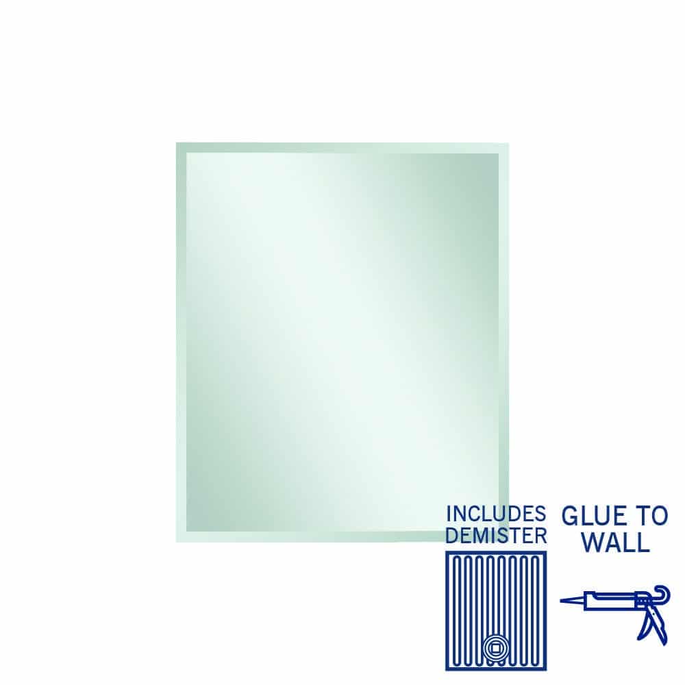 Montana Rectangle 25Mm Bevel Edge Mirror - 900X750Mm Glue-To-Wall And Demister