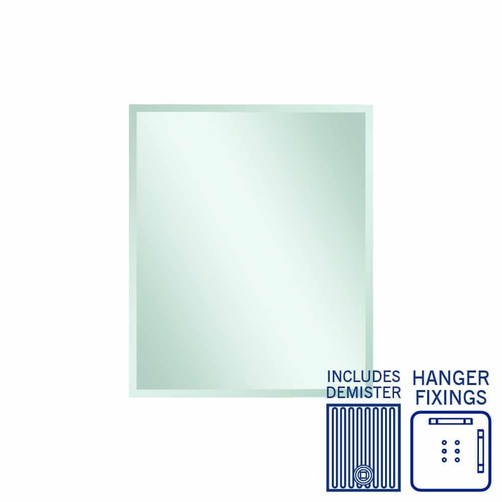 Montana Rectangle 25Mm Bevel Edge Mirror - 900X750Mm With Hangers And Demister