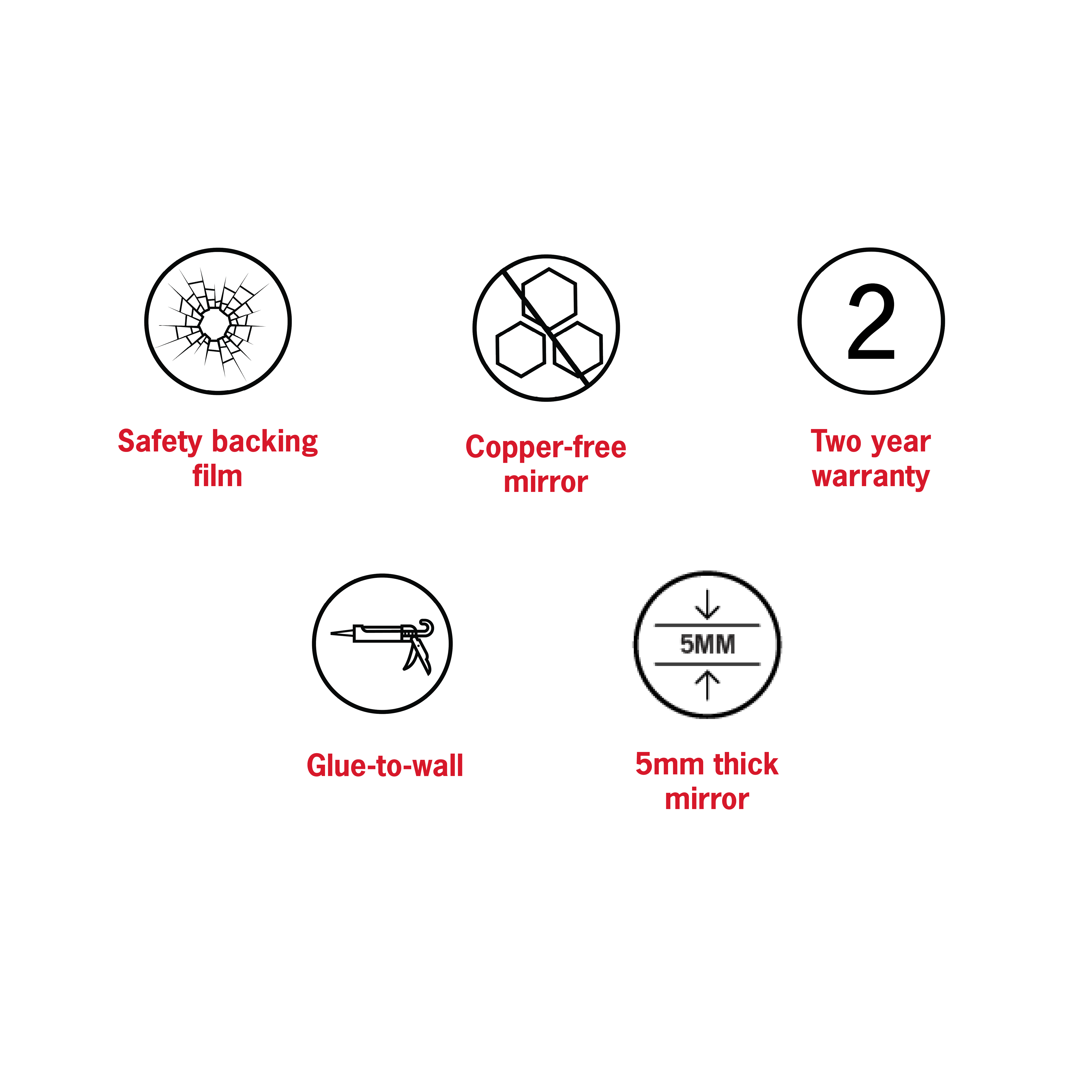 Montana Rectangle 25mm Bevel Edge Mirror - 900x900mm Glue-to-Wall