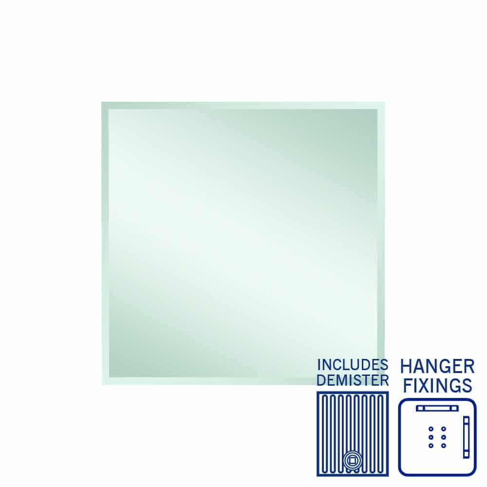 Montana Rectangle 25Mm Bevel Edge Mirror - 900X900Mm With Hangers And Demister