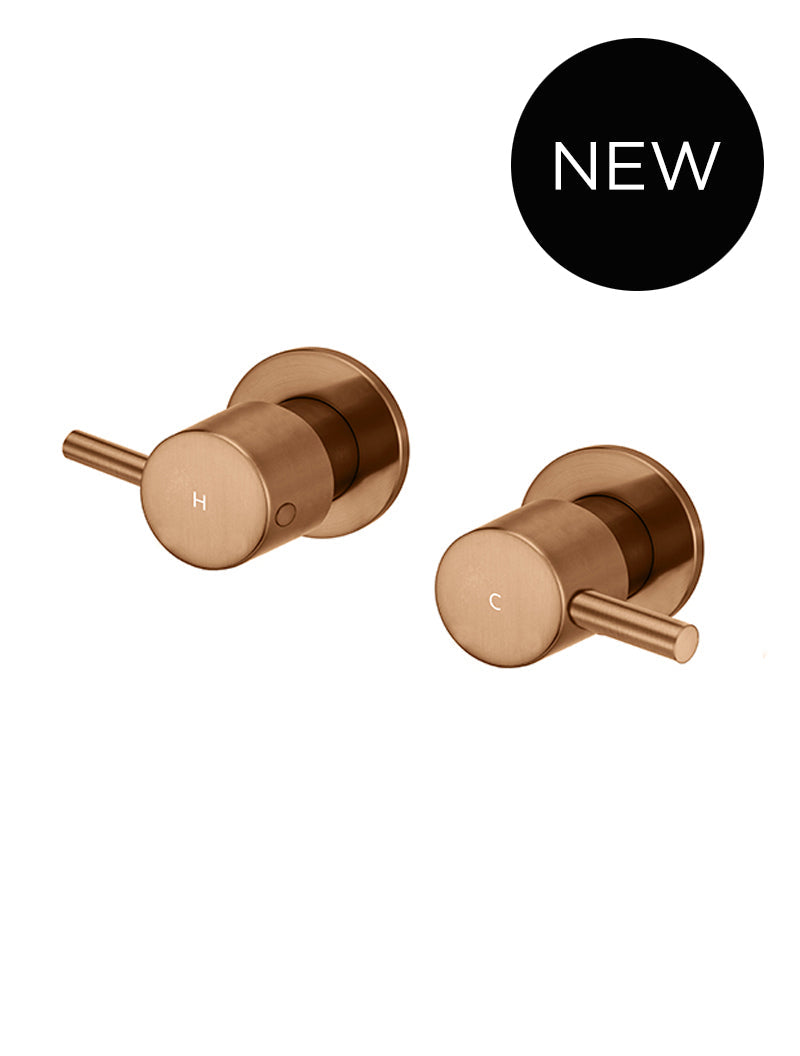 Round Quarter Turn Wall Top Assemblies - Lustre Bronze