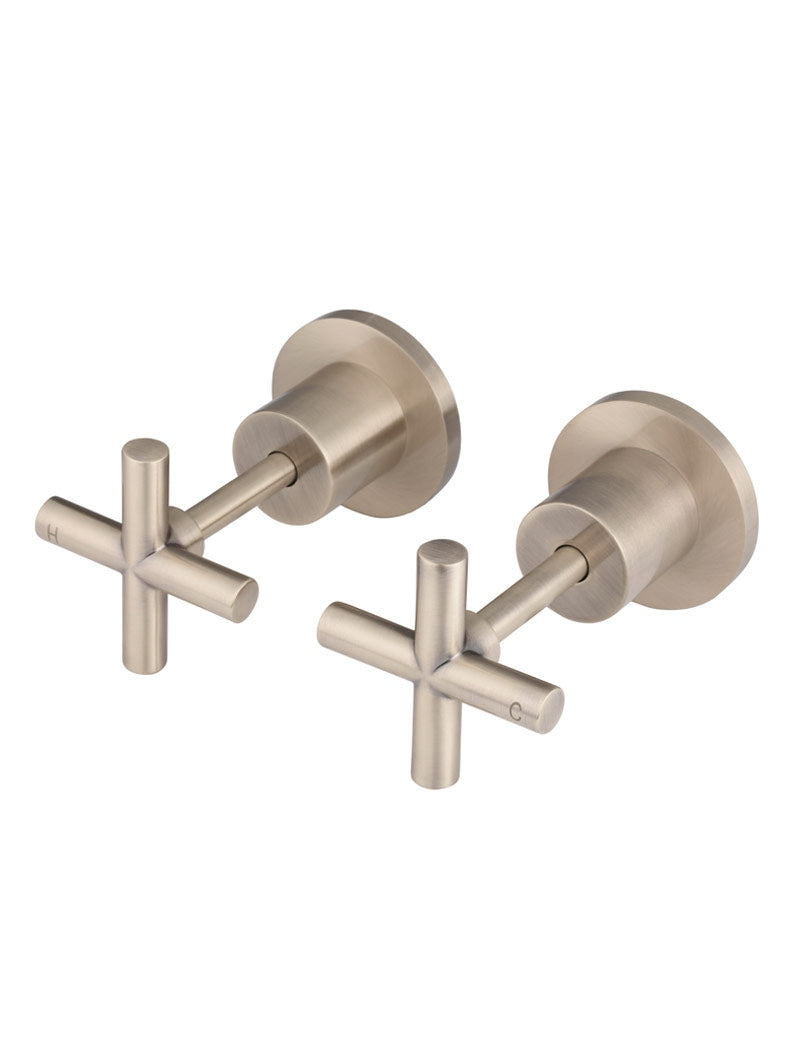 Round Cross Handle Jumper Valve Wall Top Assemblies - Champagne