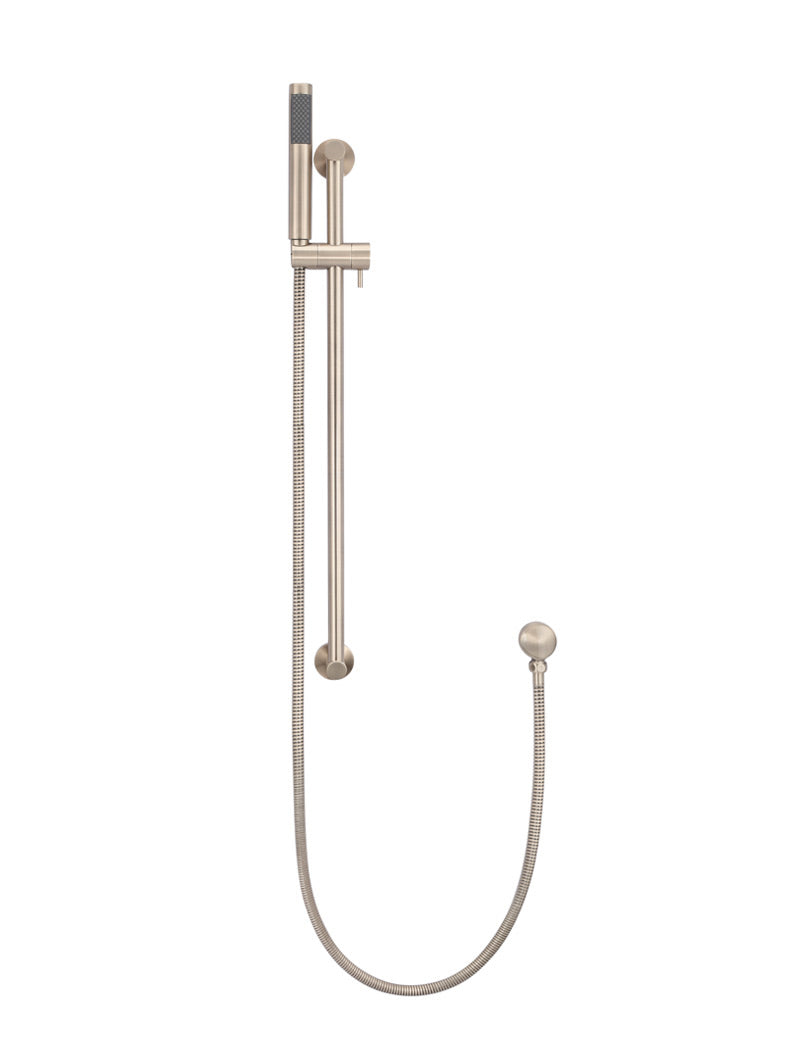 Round Hand Shower on Rail Column - Champagne