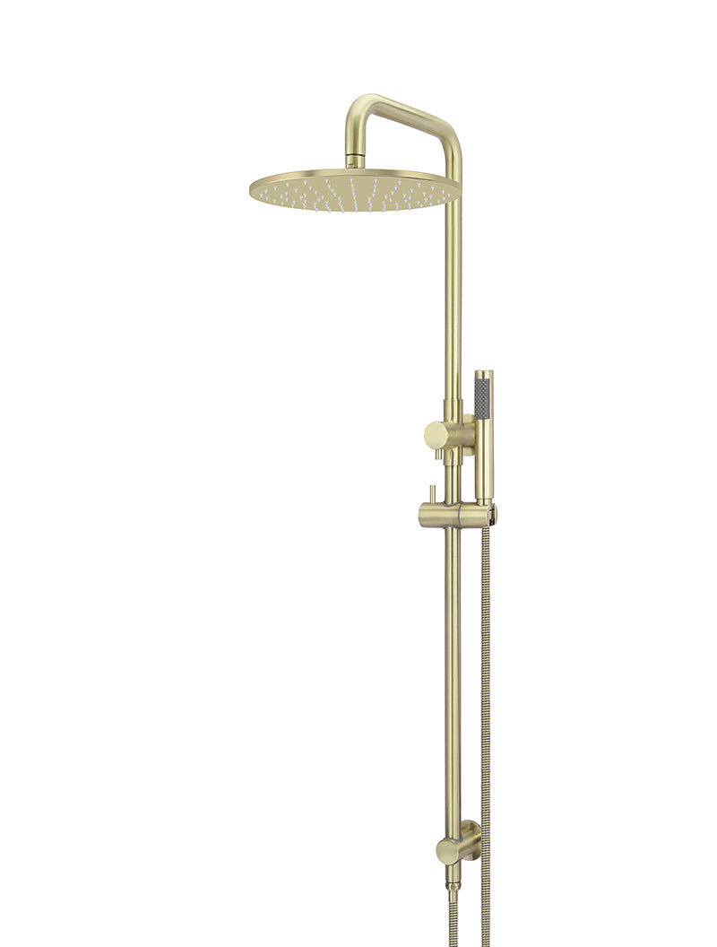 Round Combination Shower Rail, 300mm Rose, Single Function Hand Shower - PVD Tiger Bronze
