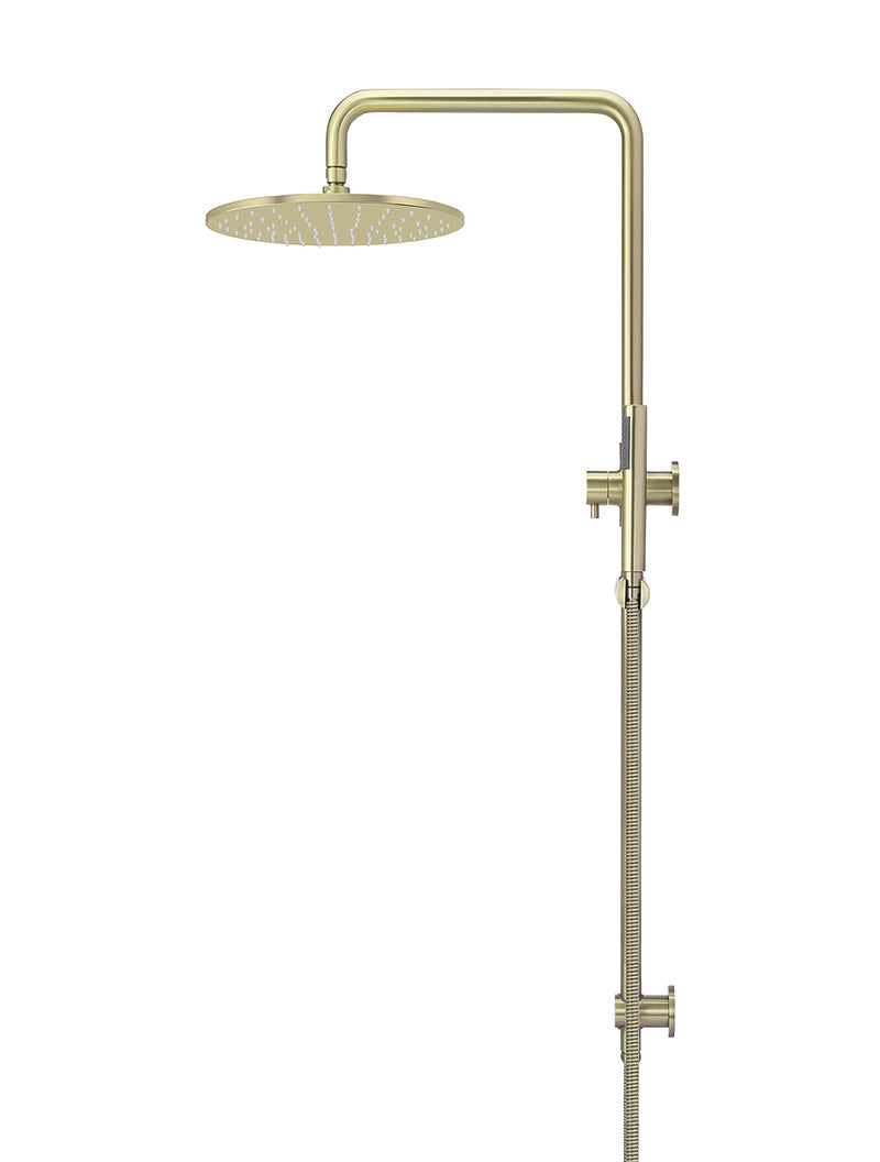 Round Combination Shower Rail, 300mm Rose, Single Function Hand Shower - PVD Tiger Bronze