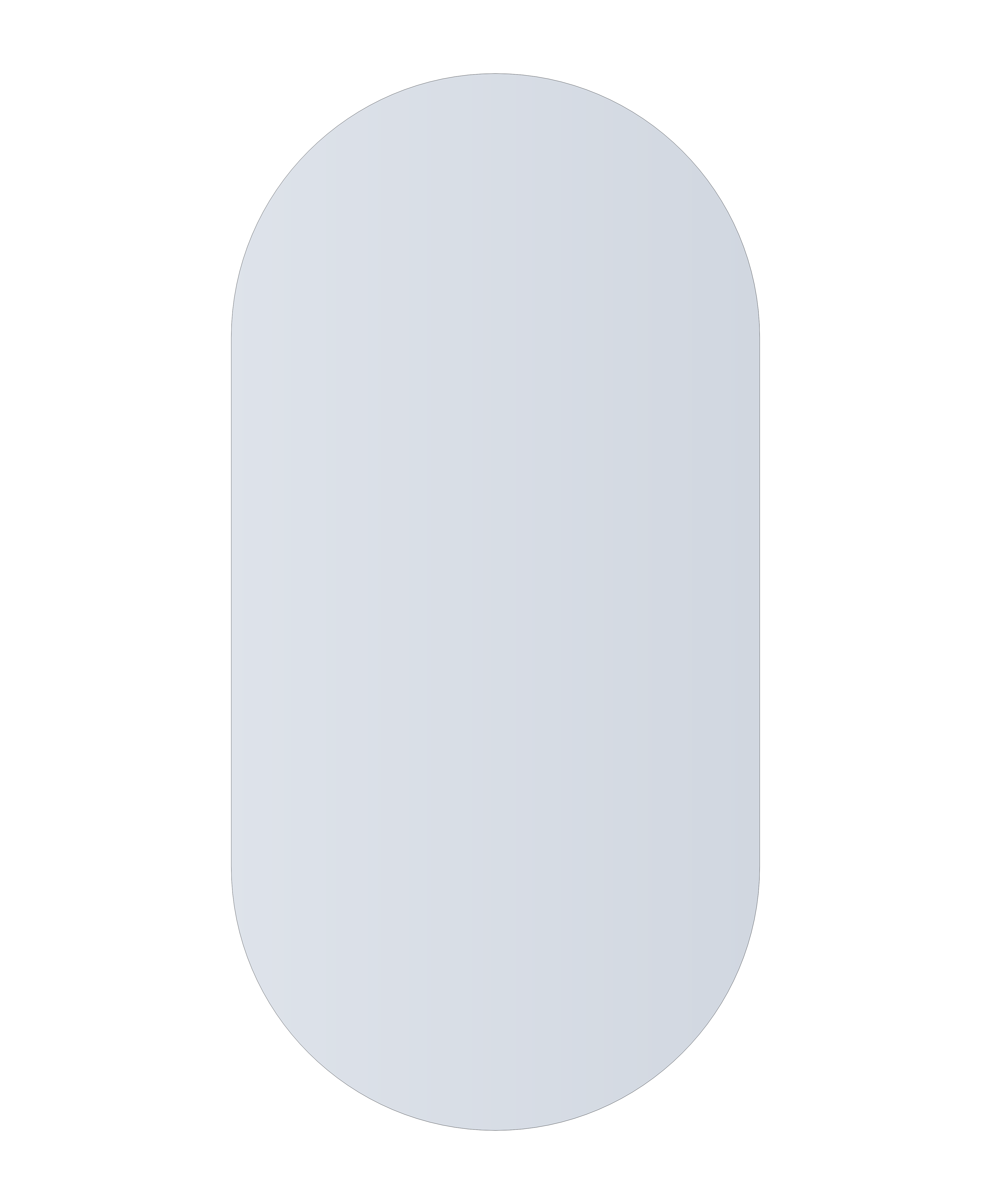 Duke Polished Edge Pill Mirror 600X1200Mm With Hangers
